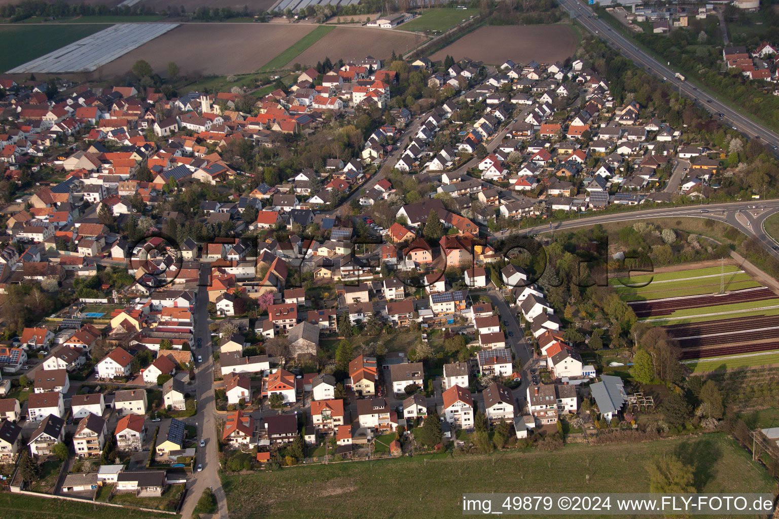 Quartier Schauernheim in Dannstadt-Schauernheim dans le département Rhénanie-Palatinat, Allemagne vue d'en haut