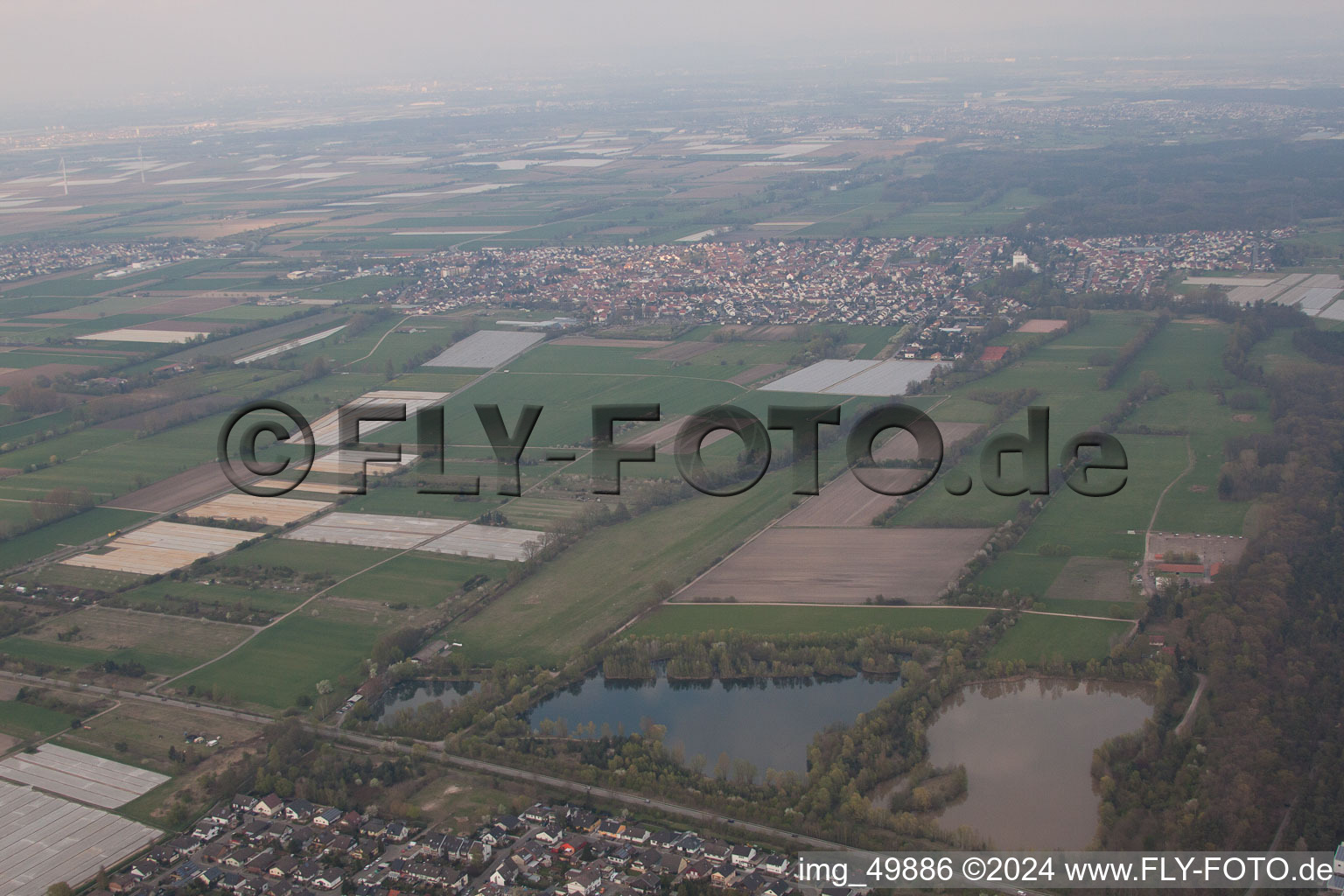 Photographie aérienne de Haßloch dans le département Rhénanie-Palatinat, Allemagne