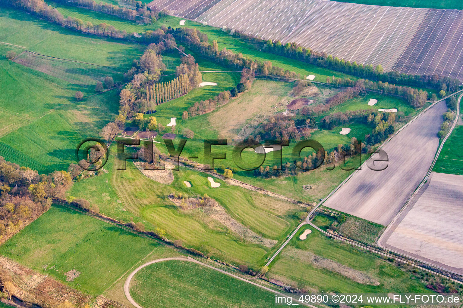 Photographie aérienne de Terrain de golf du Golf Club Pfalz à le quartier Geinsheim in Neustadt an der Weinstraße dans le département Rhénanie-Palatinat, Allemagne