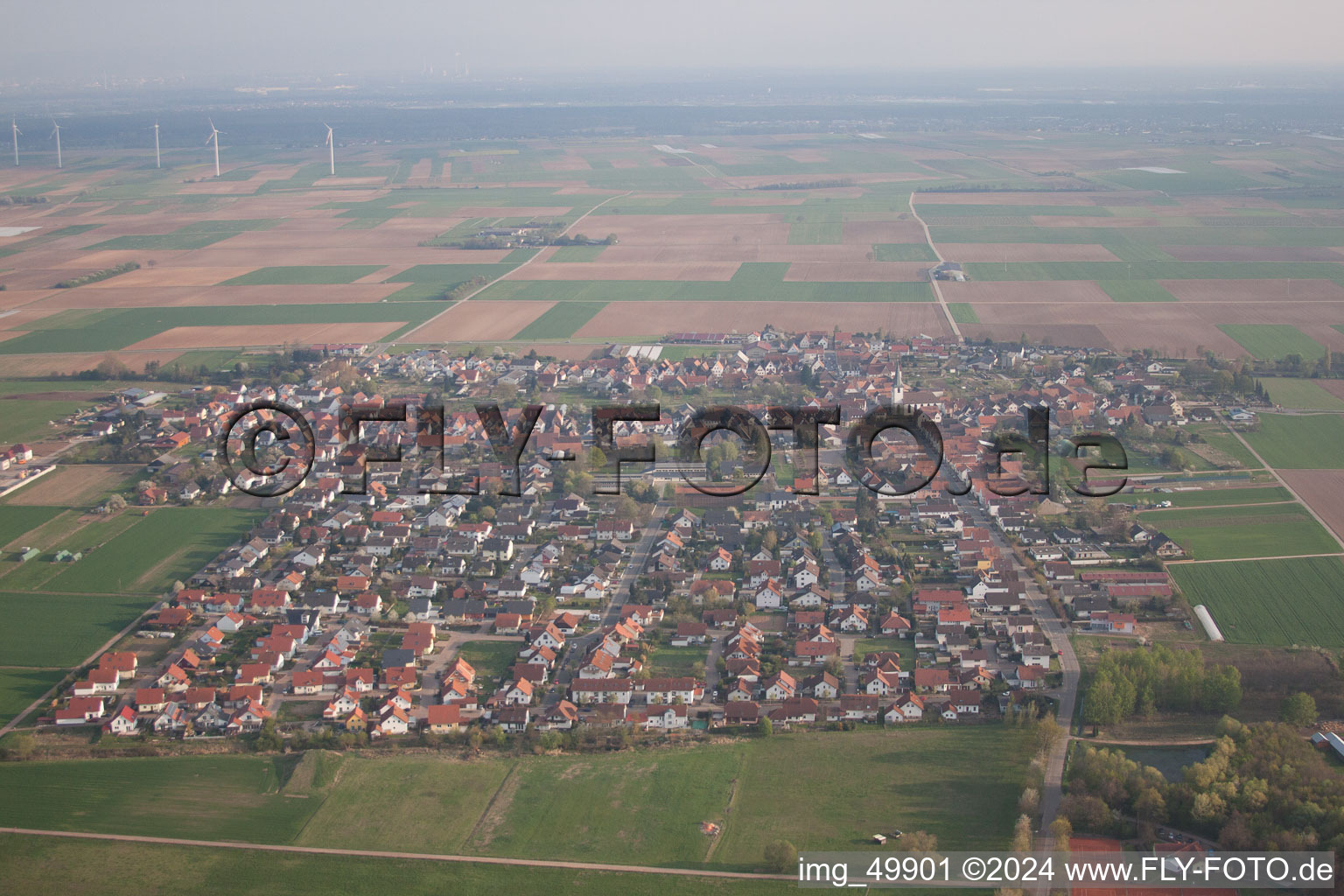 Quartier Ottersheim in Ottersheim bei Landau dans le département Rhénanie-Palatinat, Allemagne vue d'en haut