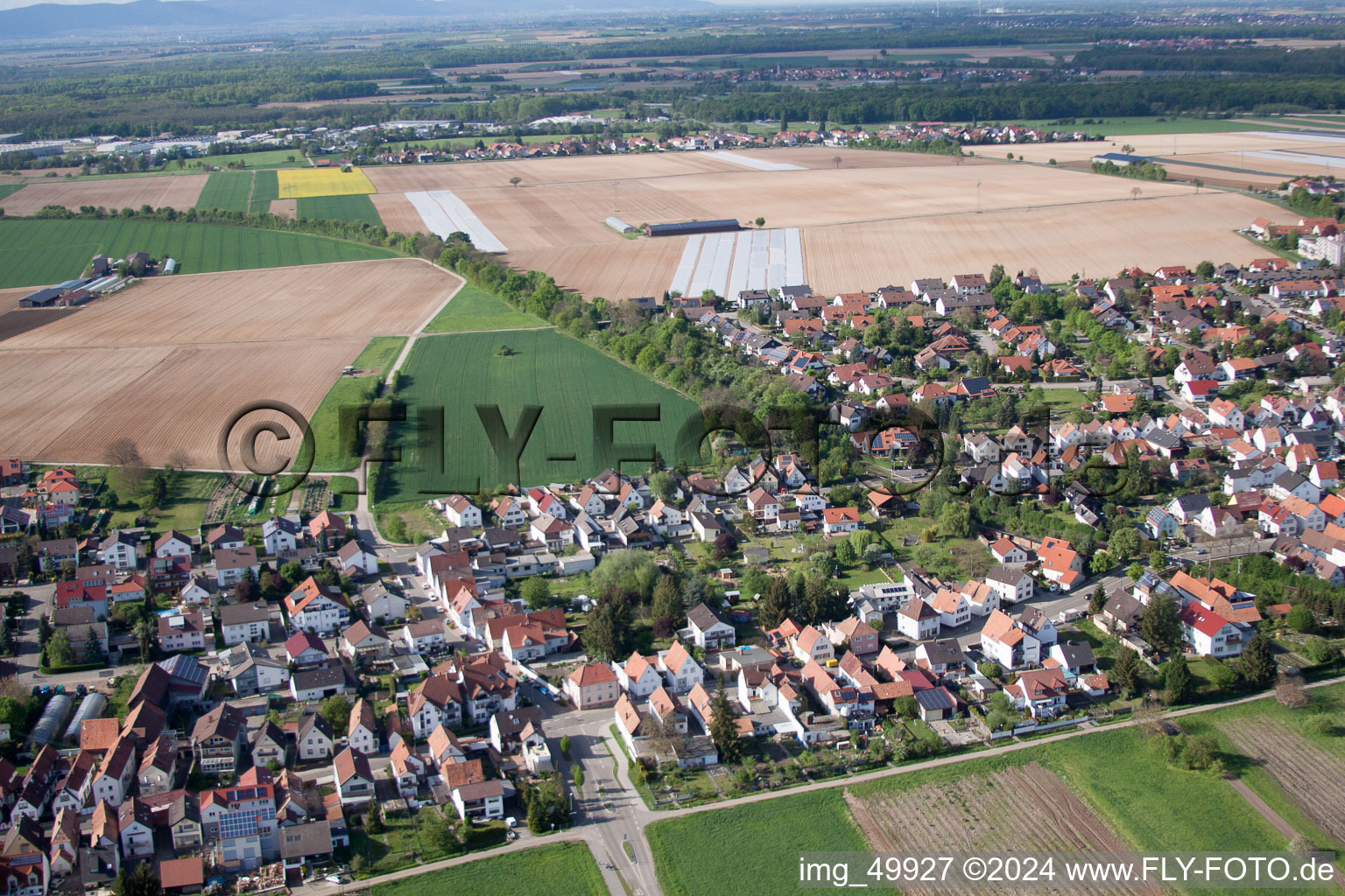 Vue aérienne de Kandel dans le département Rhénanie-Palatinat, Allemagne