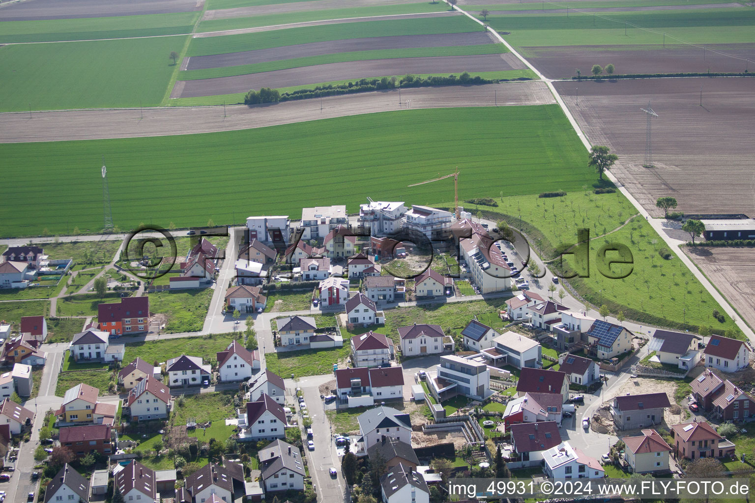 Vue oblique de Kandel dans le département Rhénanie-Palatinat, Allemagne