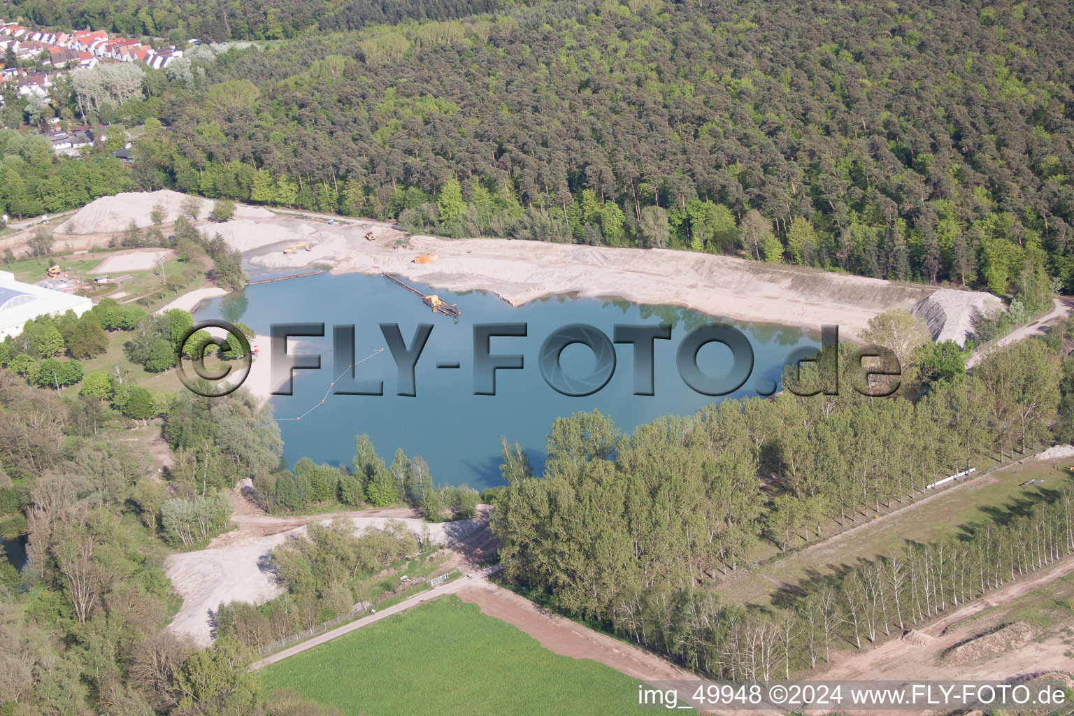 Vue d'oiseau de Rülzheim dans le département Rhénanie-Palatinat, Allemagne