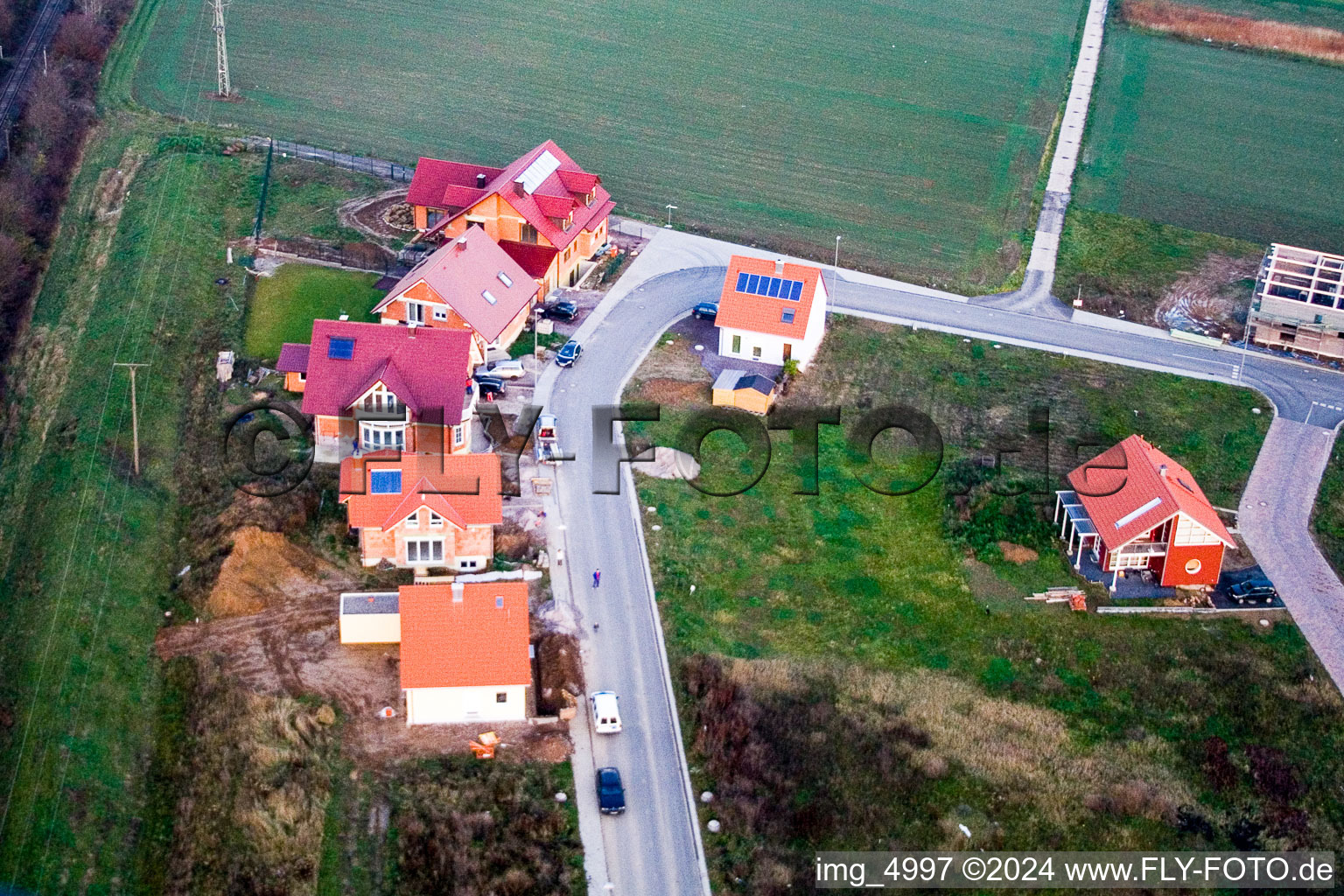 Nouvelle zone de développement dans le NE à le quartier Schaidt in Wörth am Rhein dans le département Rhénanie-Palatinat, Allemagne vue d'en haut