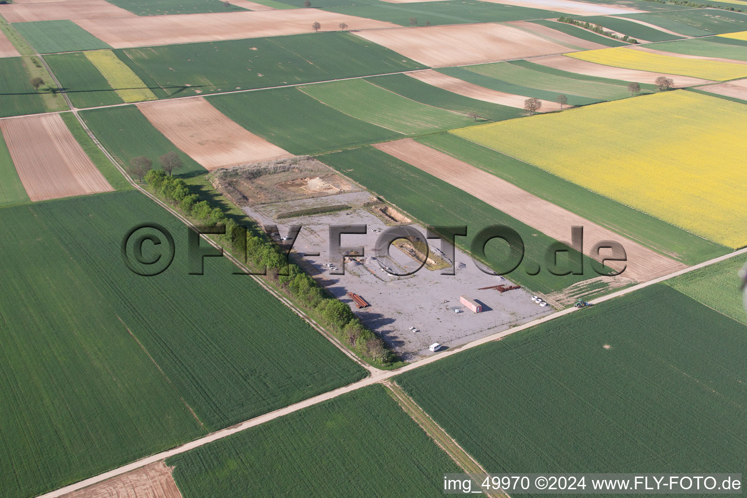 Photographie aérienne de Chantier géothermique à Herxheimweyher dans le département Rhénanie-Palatinat, Allemagne