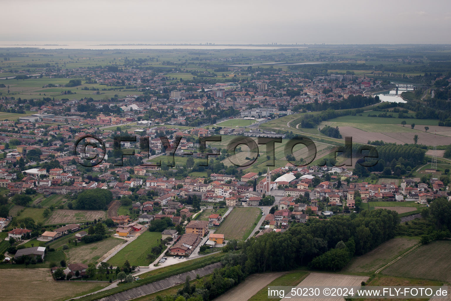 Vue aérienne de San Mauro dans le département Vénétie, Italie