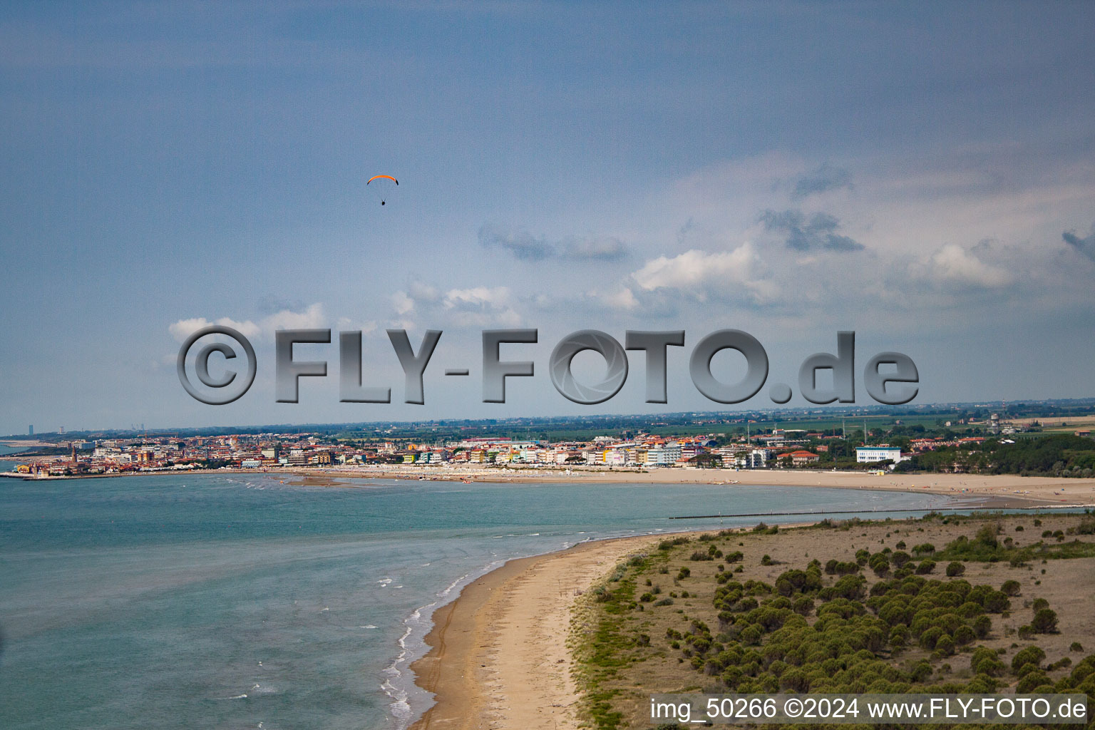 Vue oblique de Porto Falconera dans le département Vénétie, Italie