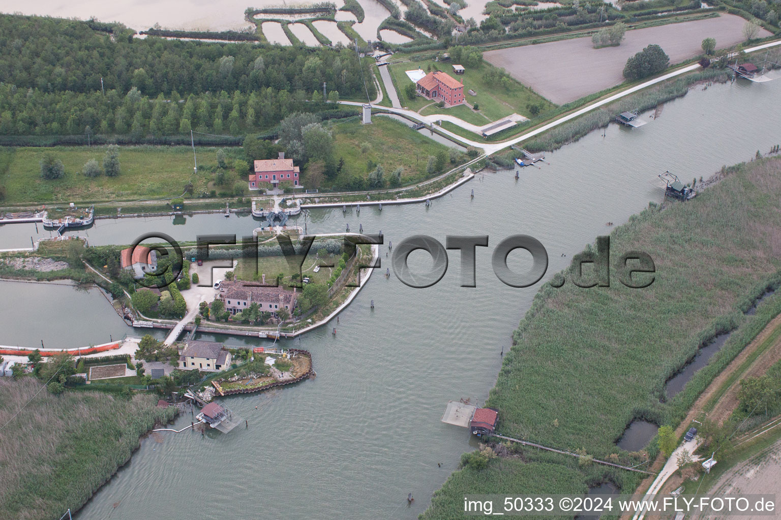 Vue oblique de Jesolo dans le département Metropolitanstadt Venedig, Italie