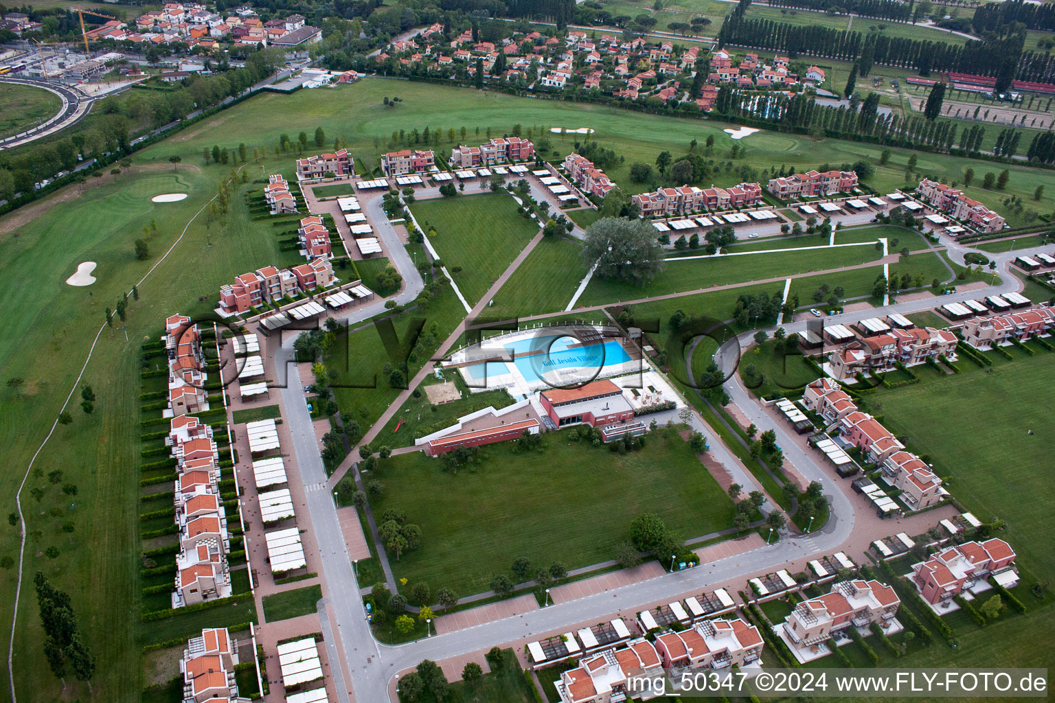 Lido di Jesolo dans le département Metropolitanstadt Venedig, Italie vue d'en haut