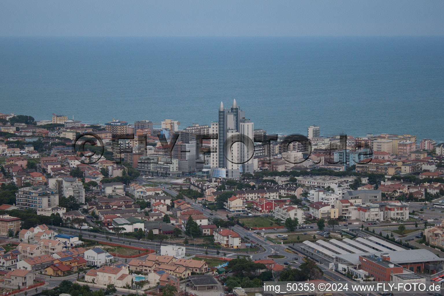 Lido di Jesolo dans le département Metropolitanstadt Venedig, Italie vue du ciel