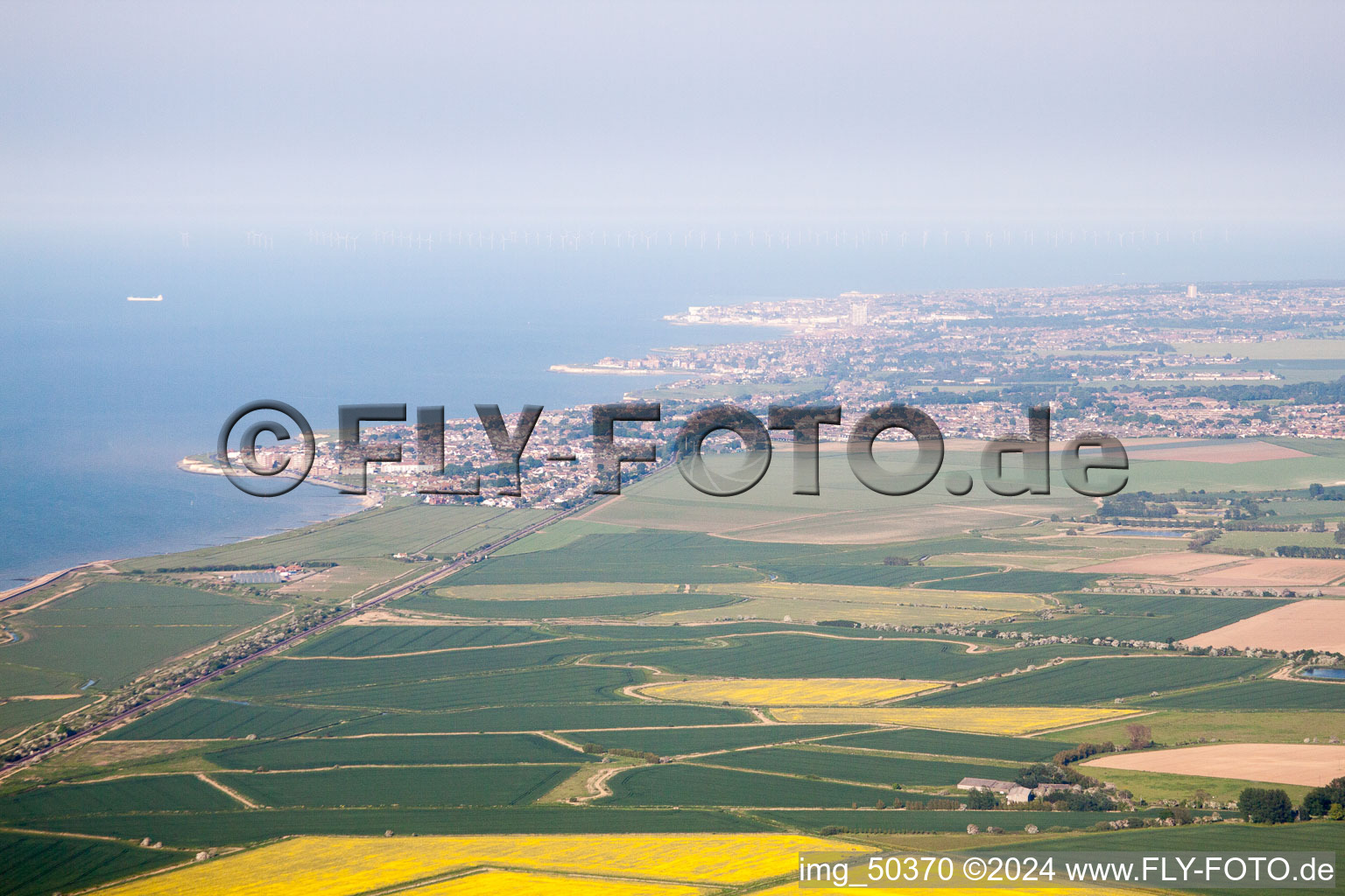 Vue aérienne de Bishopstone dans le département Angleterre, Grande Bretagne