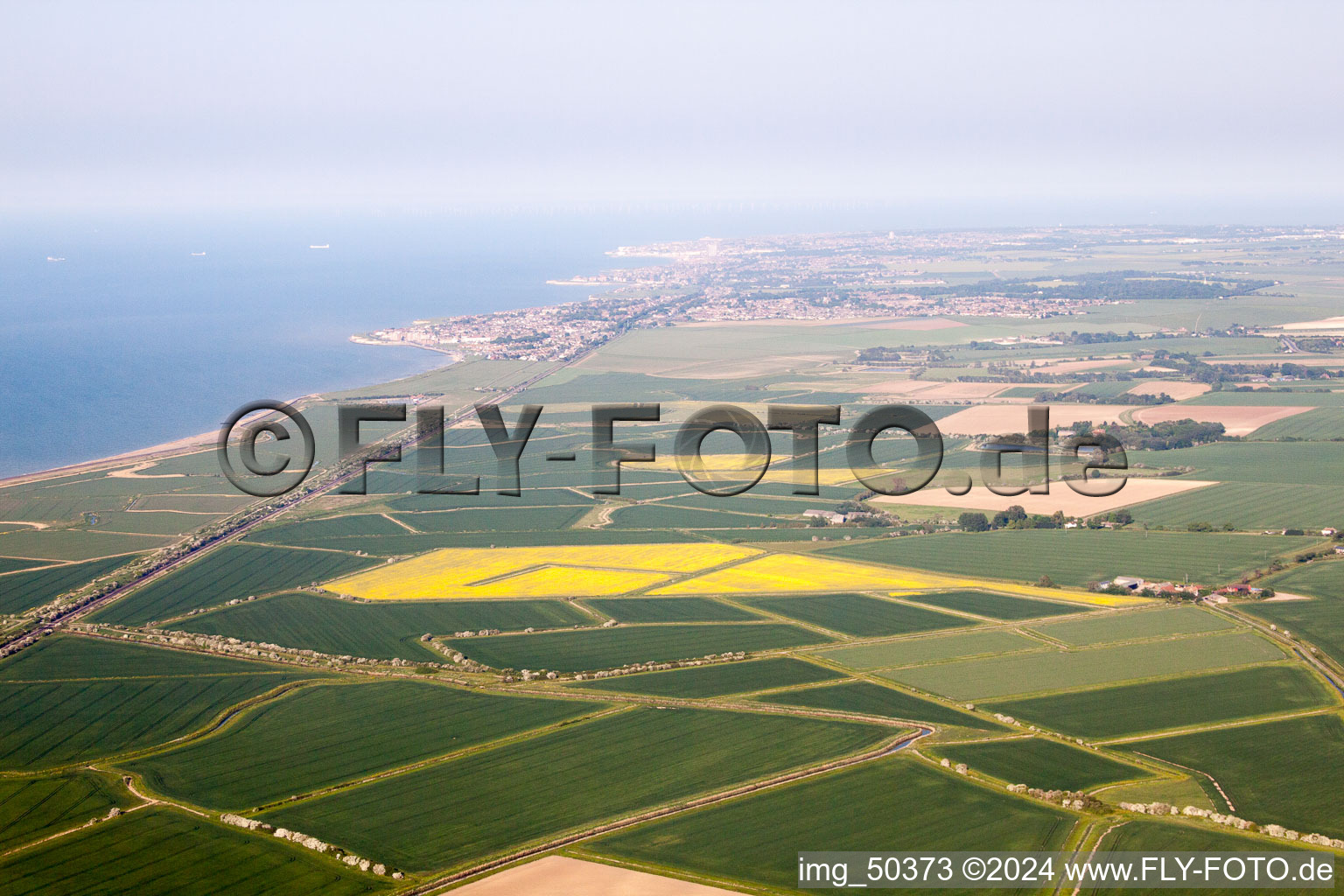 Vue aérienne de Bishopstone dans le département Angleterre, Grande Bretagne