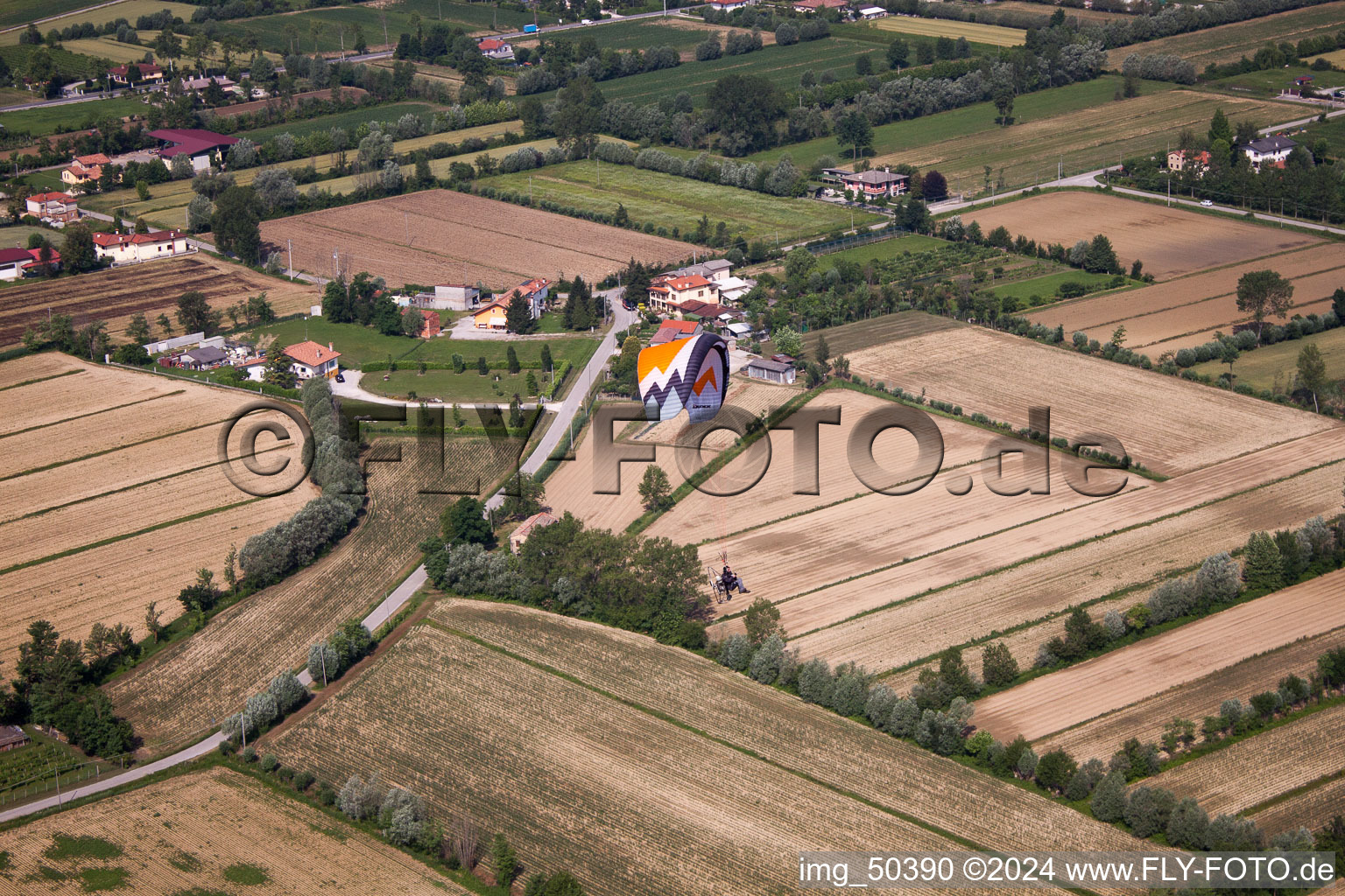 Vue aérienne de Settimo dans le département Vénétie, Italie