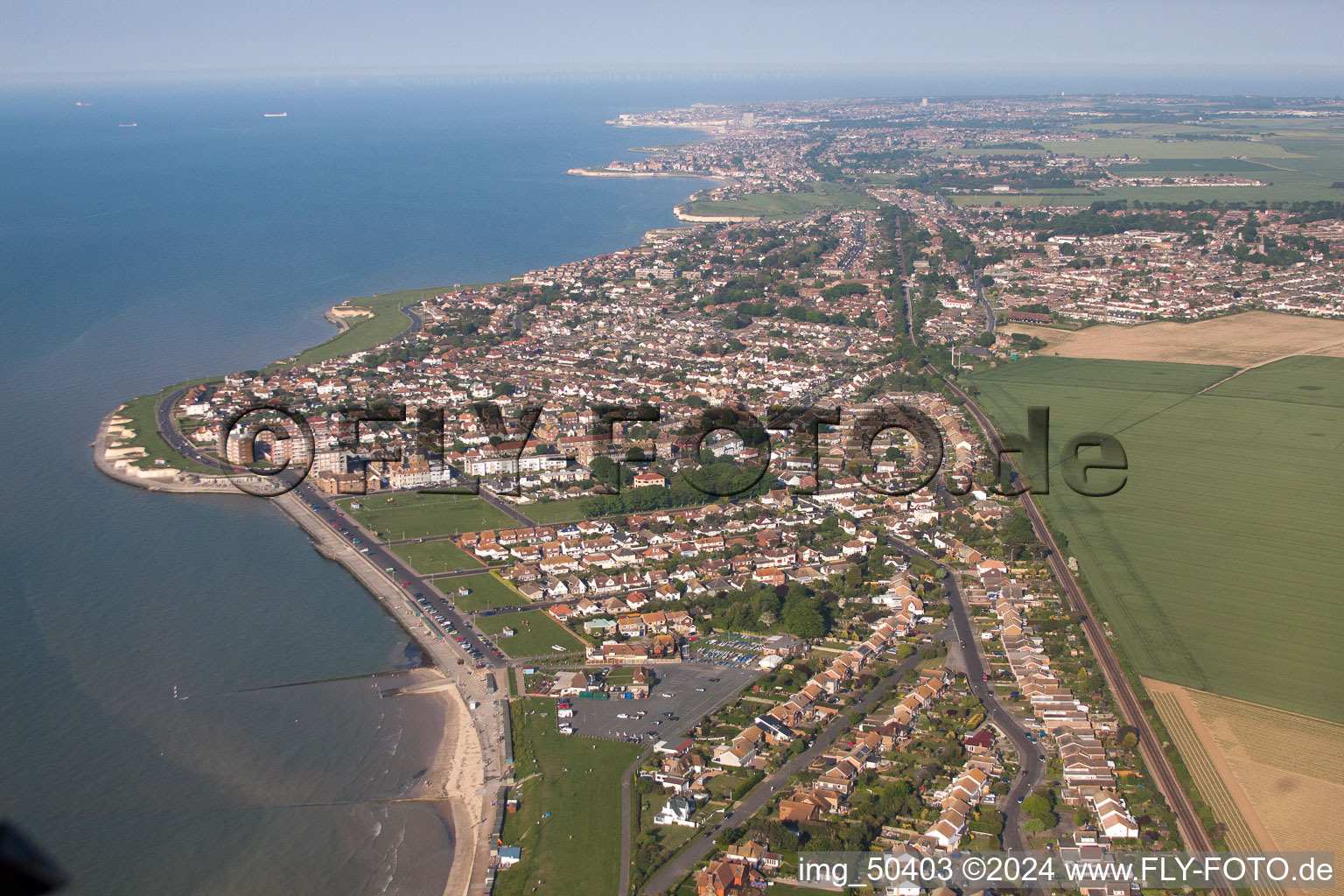Vue aérienne de Birchington-on-Sea dans le département Angleterre, Grande Bretagne
