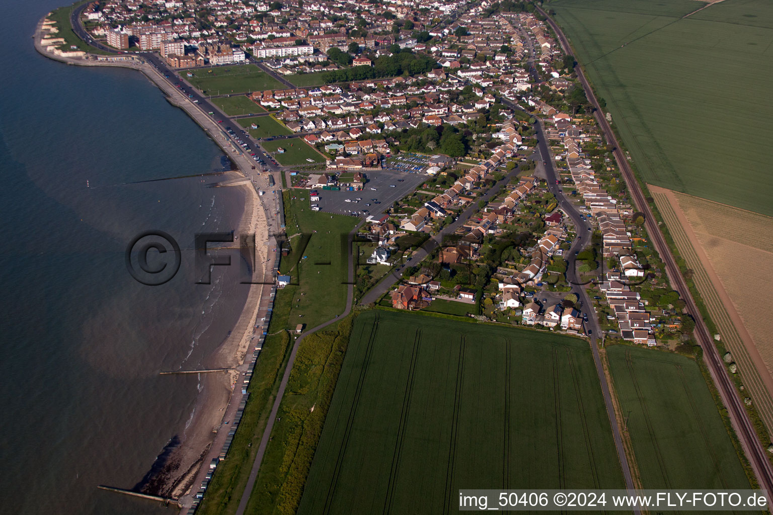 Vue aérienne de Birchington-on-Sea dans le département Angleterre, Grande Bretagne