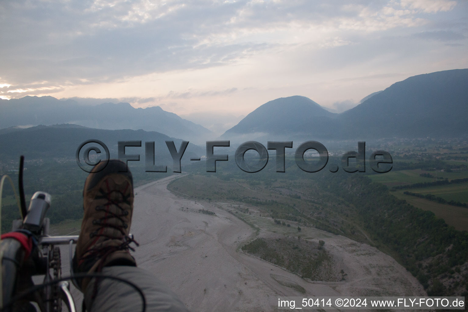 Photographie aérienne de TagliamentO à Solimbergo dans le département Frioul-Vénétie Julienne, Italie