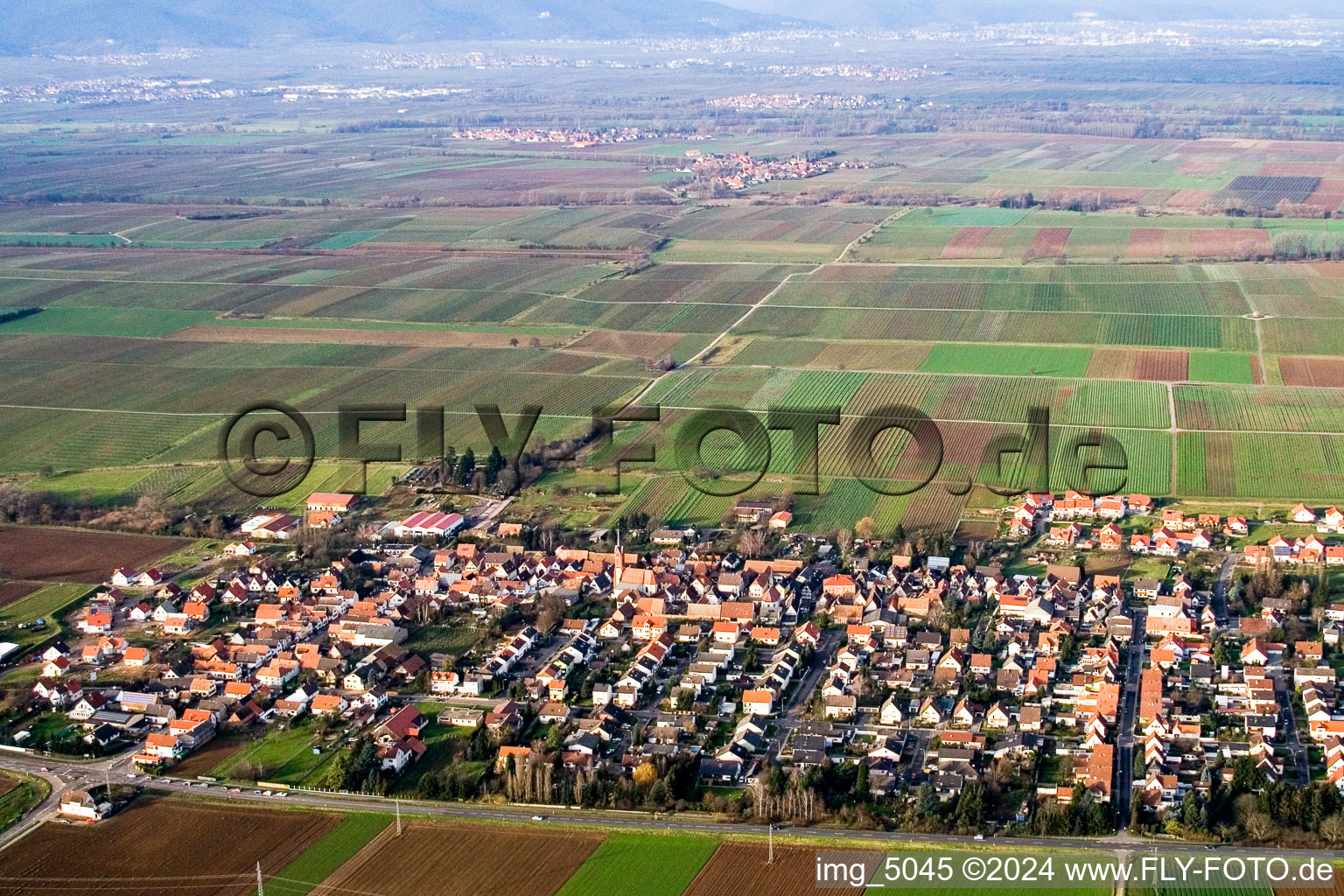 Vue aérienne de (Palatinat) à le quartier Niederhochstadt in Hochstadt dans le département Rhénanie-Palatinat, Allemagne