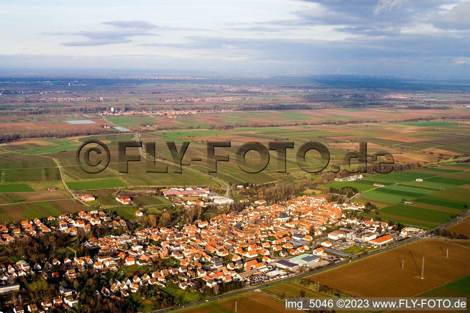 Vue aérienne de B. Landau à Hochstadt dans le département Rhénanie-Palatinat, Allemagne