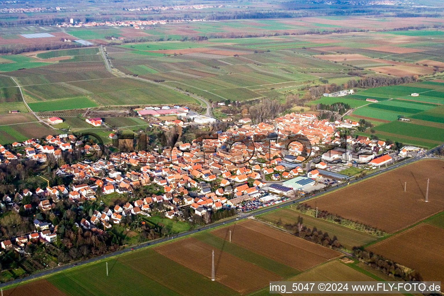 Vue aérienne de B. Landau à Hochstadt dans le département Rhénanie-Palatinat, Allemagne