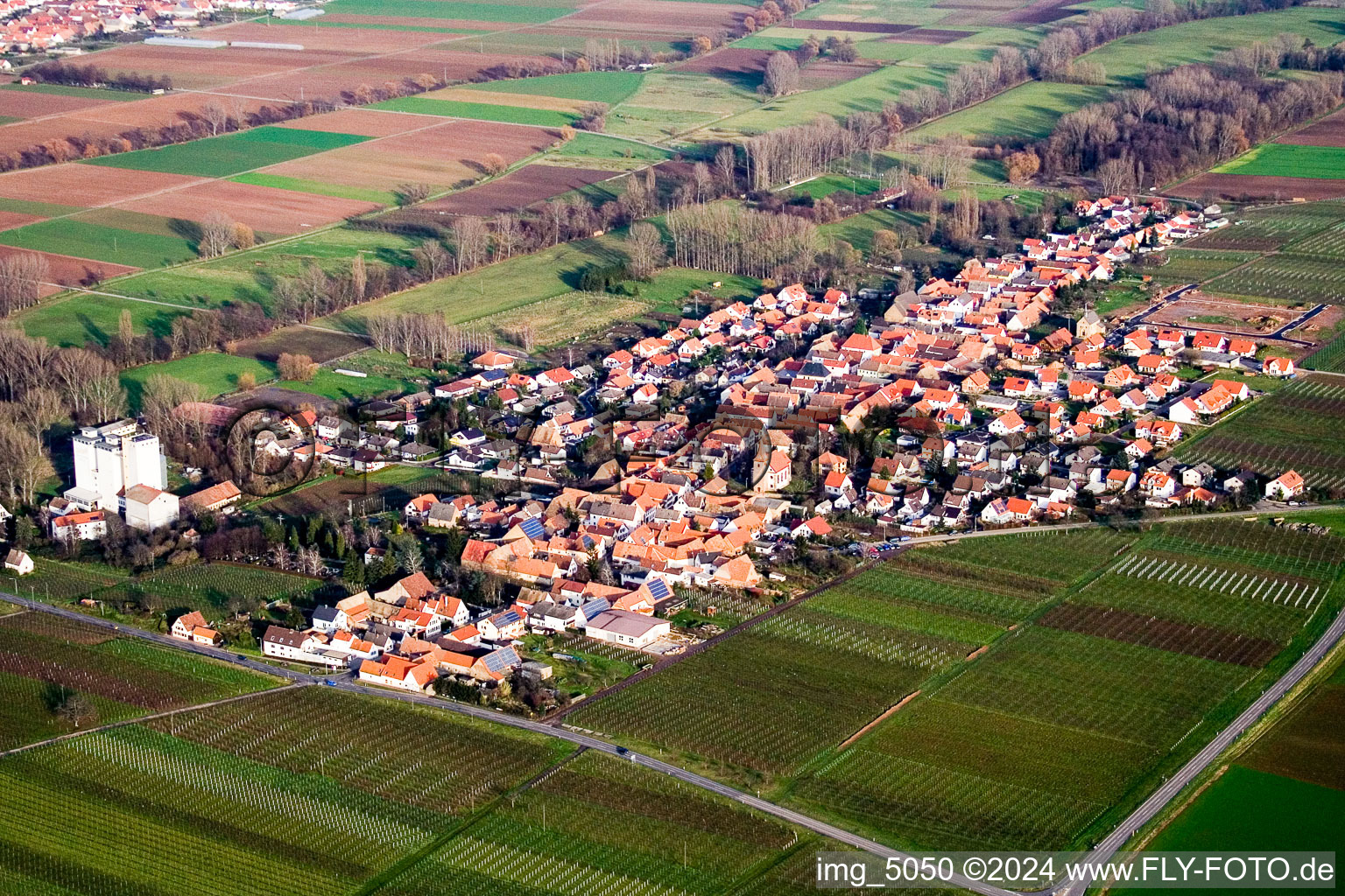 Vue aérienne de (Palatinat) à Freimersheim dans le département Rhénanie-Palatinat, Allemagne