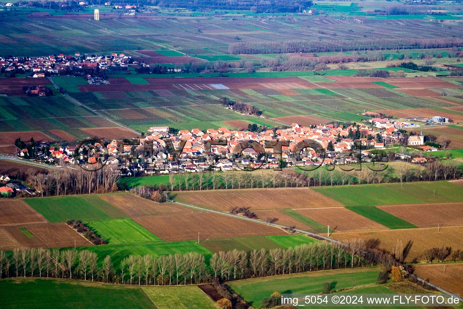 Vue aérienne de Vue sur le village à Altdorf dans le département Rhénanie-Palatinat, Allemagne