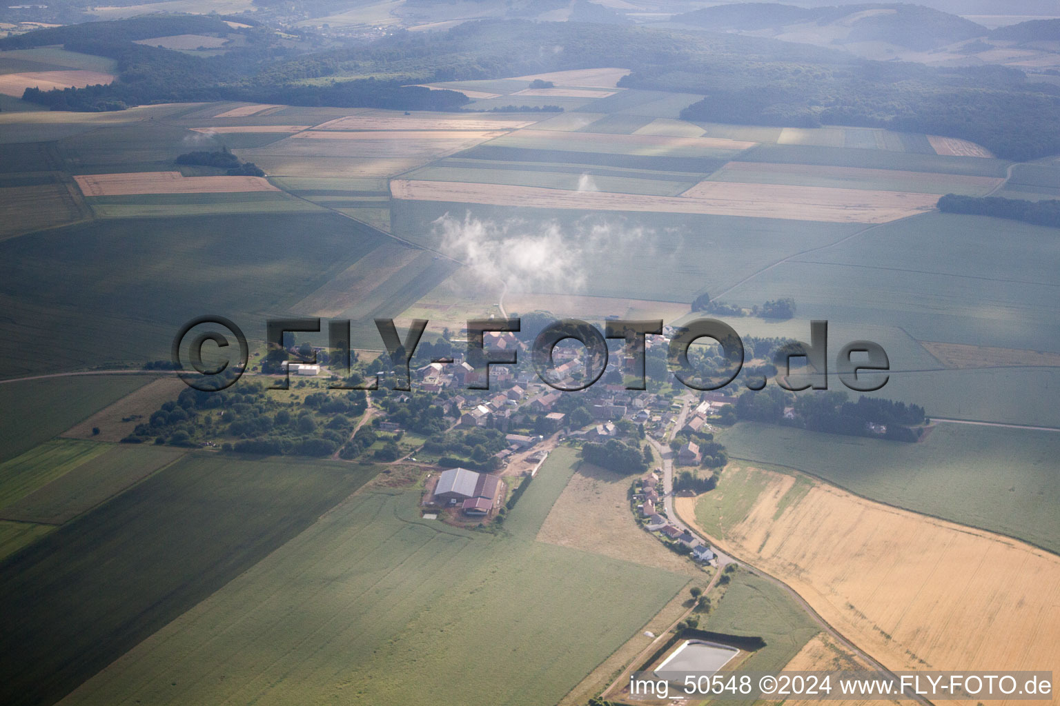 Vue aérienne de Rochonvillers dans le département Moselle, France