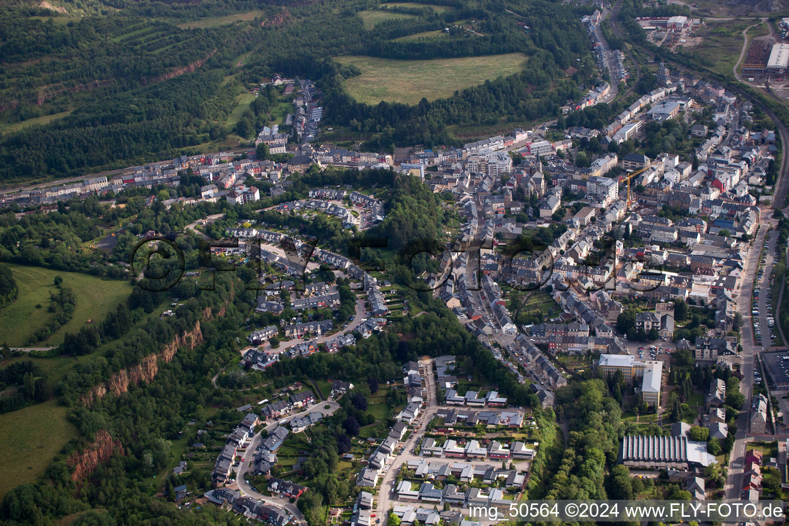 Ottange dans le département Moselle, France depuis l'avion