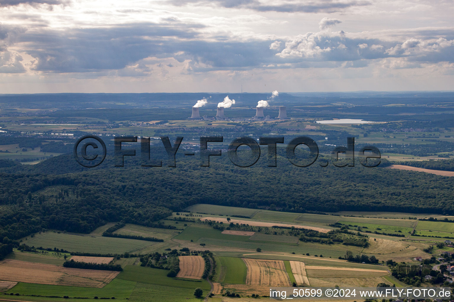 Vue aérienne de Oudrenne dans le département Moselle, France