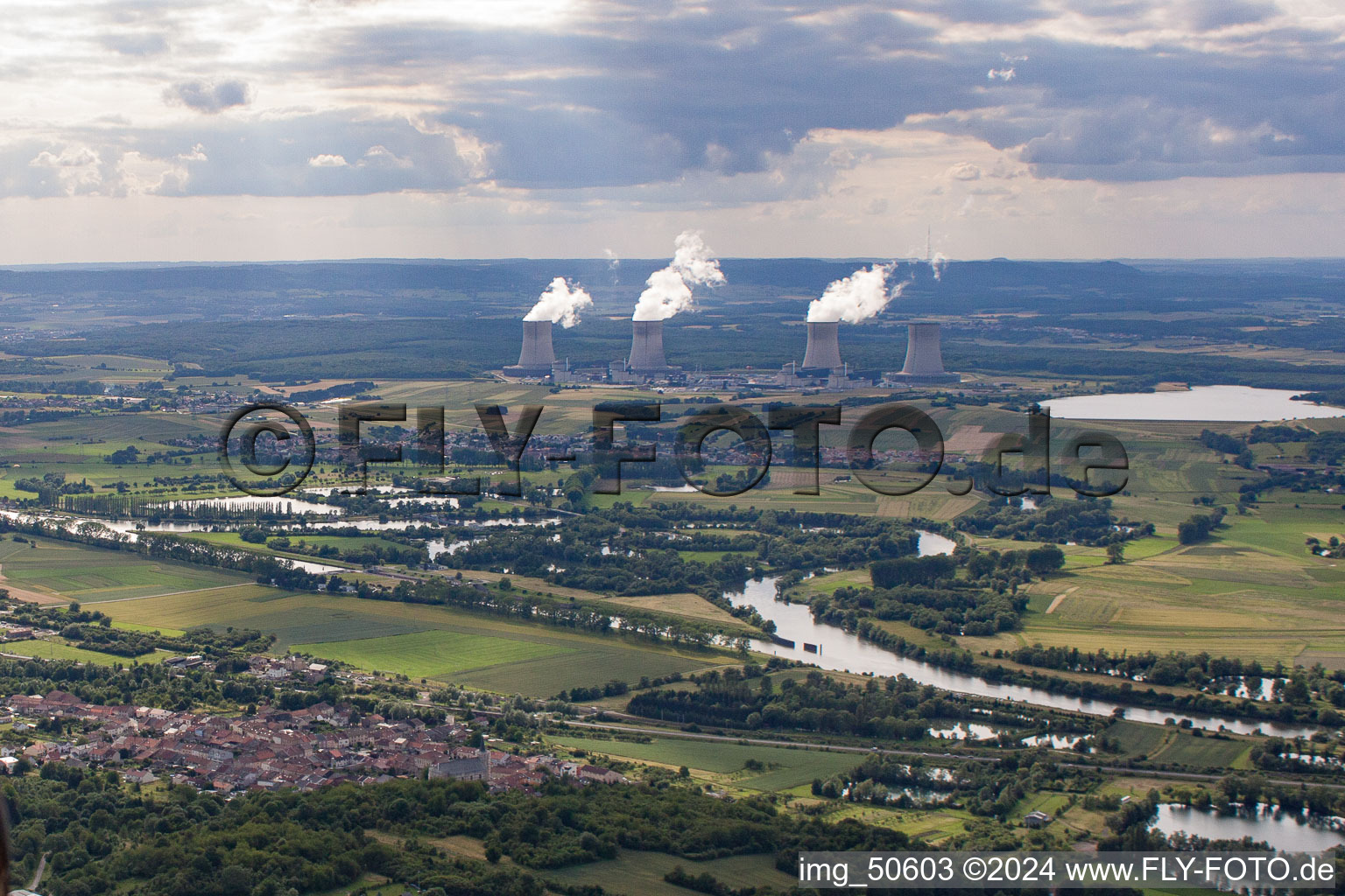 Vue oblique de Kœnigsmacker dans le département Moselle, France