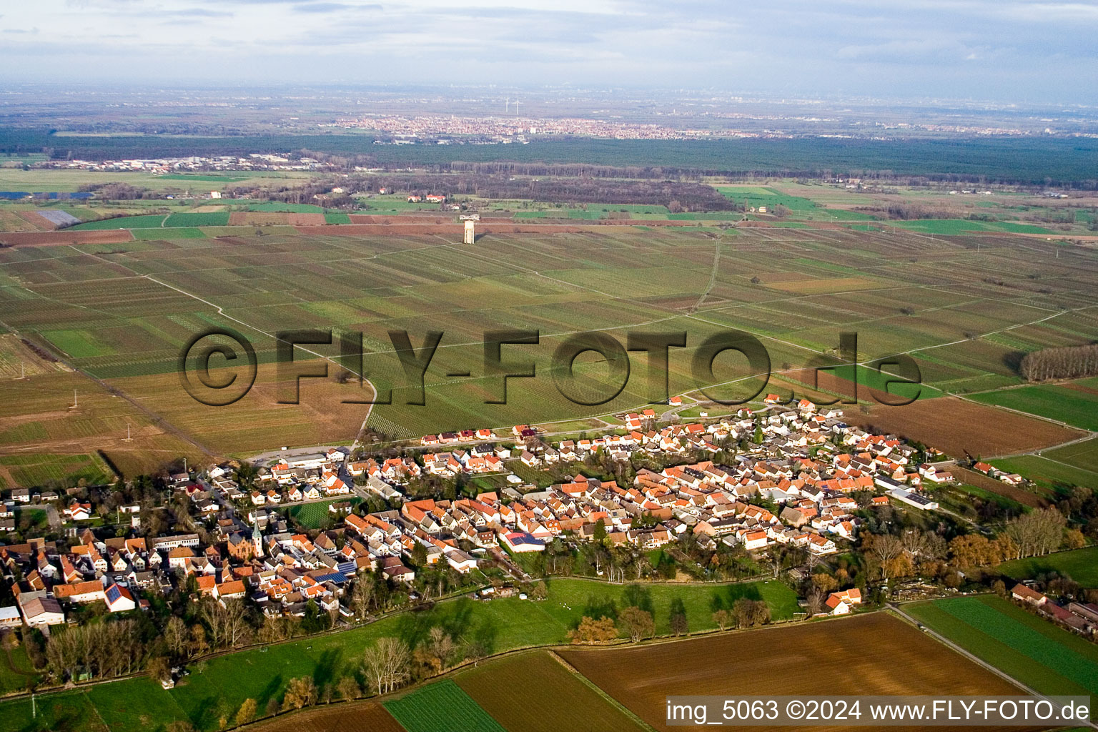 Vue aérienne de Vue sur le village à le quartier Duttweiler in Neustadt an der Weinstraße dans le département Rhénanie-Palatinat, Allemagne