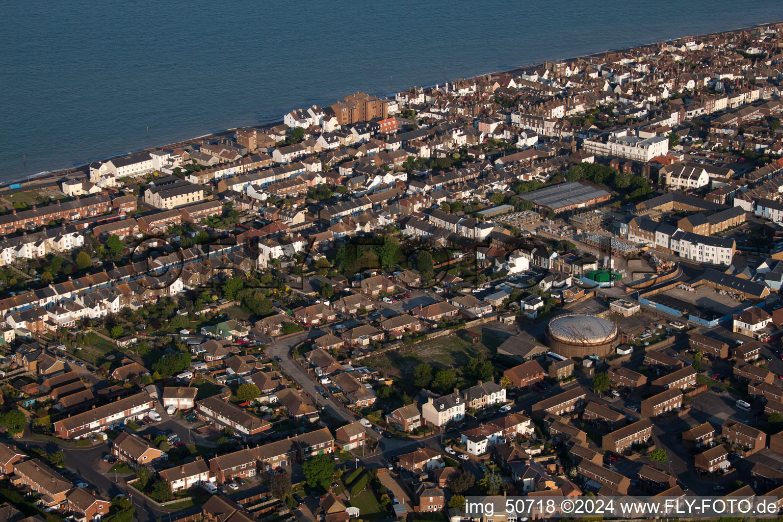 Deal dans le département Angleterre, Grande Bretagne vue du ciel