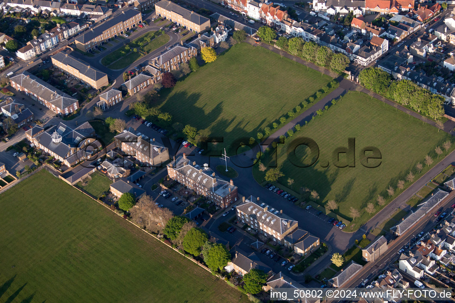 Vue aérienne de Walmer dans le département Angleterre, Grande Bretagne