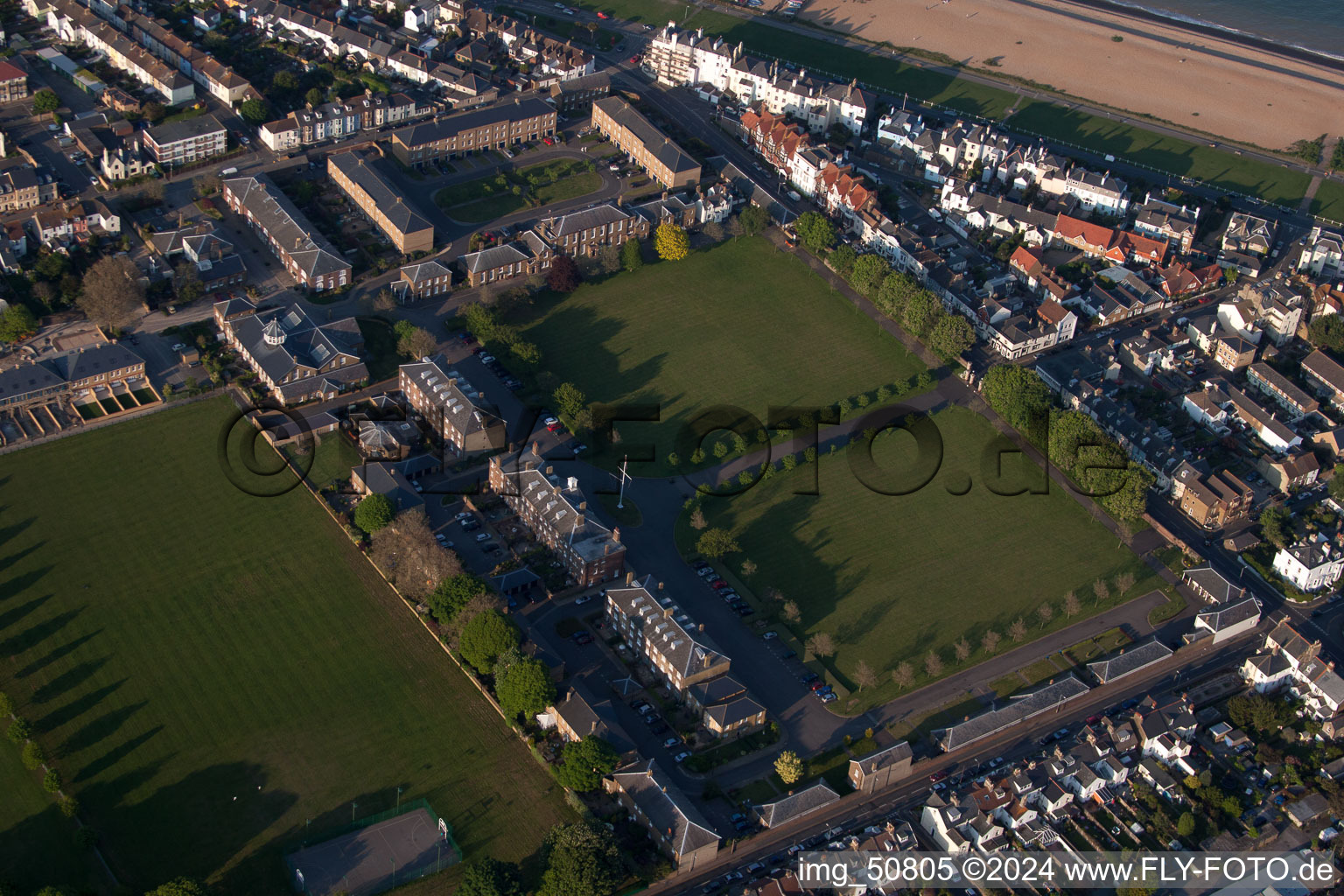 Vue aérienne de Walmer dans le département Angleterre, Grande Bretagne