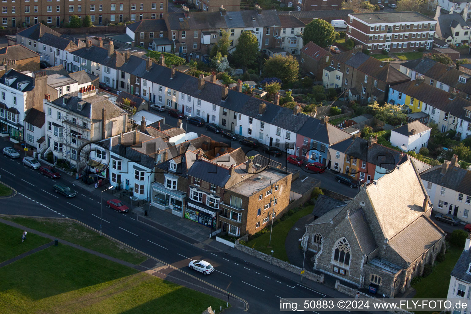 Vue d'oiseau de Deal dans le département Angleterre, Grande Bretagne