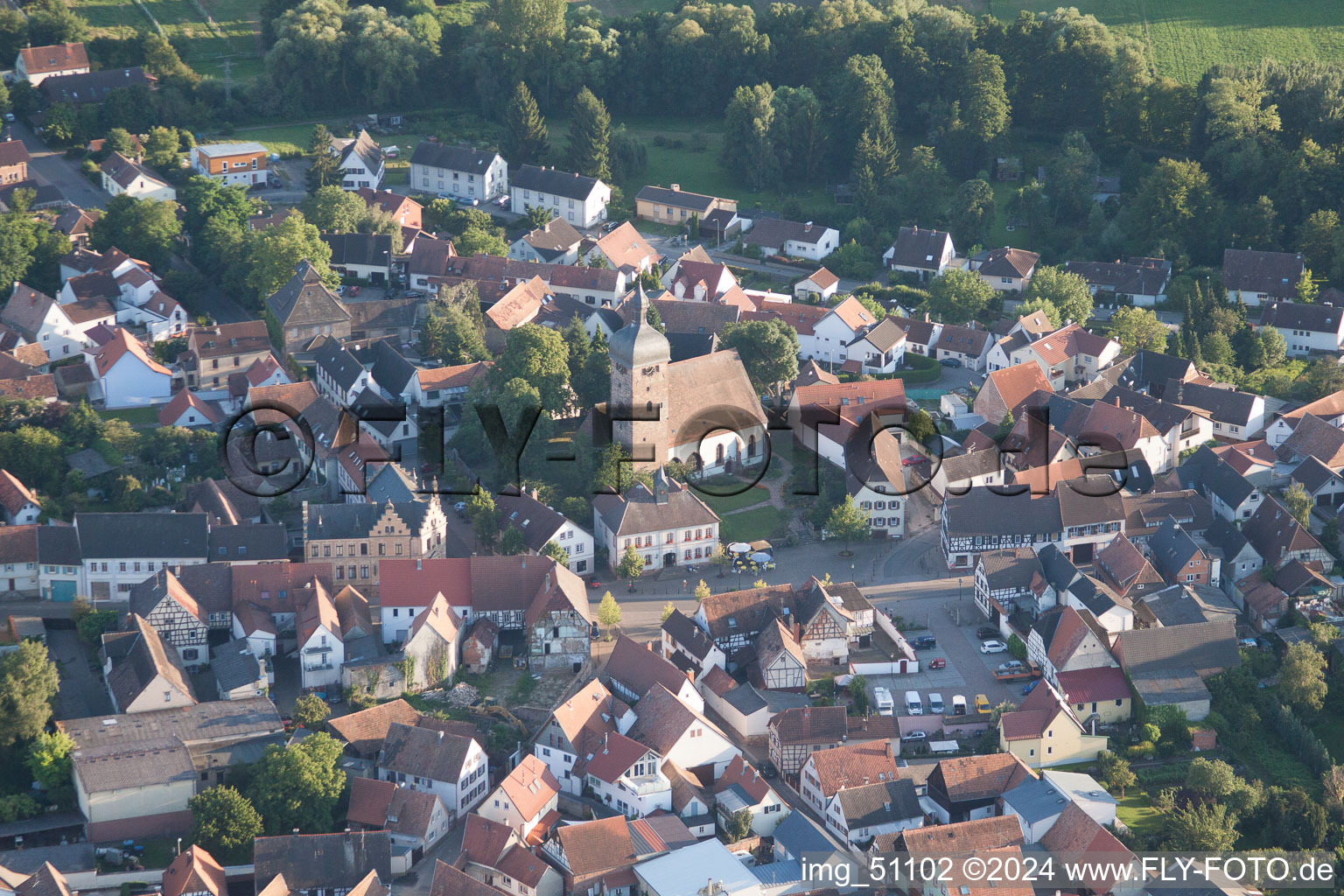 Quartier Billigheim in Billigheim-Ingenheim dans le département Rhénanie-Palatinat, Allemagne vue d'en haut