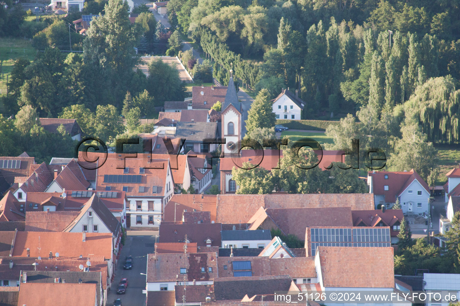 Vue aérienne de Quartier Mühlhofen in Billigheim-Ingenheim dans le département Rhénanie-Palatinat, Allemagne