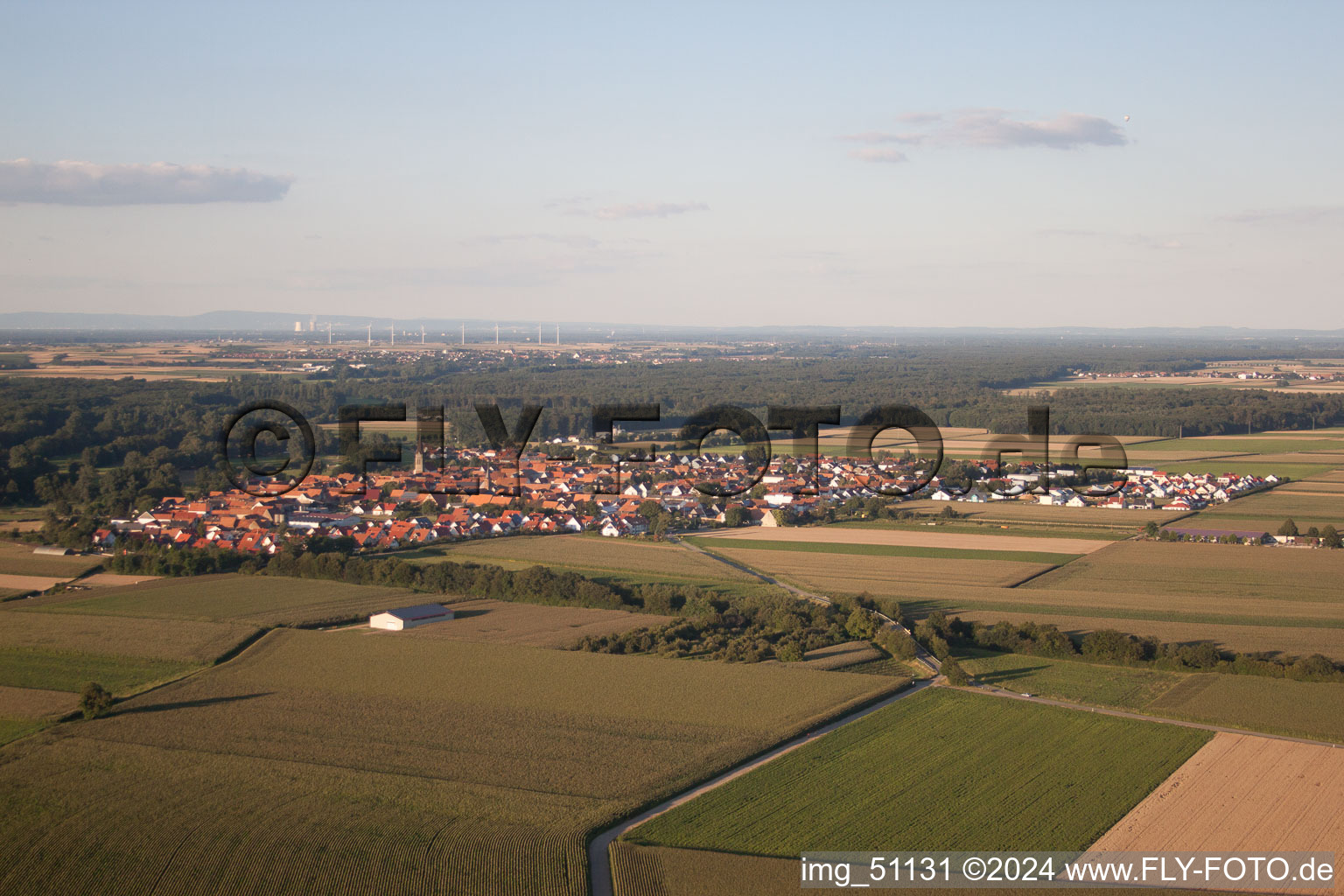 Vue oblique de Steinweiler dans le département Rhénanie-Palatinat, Allemagne