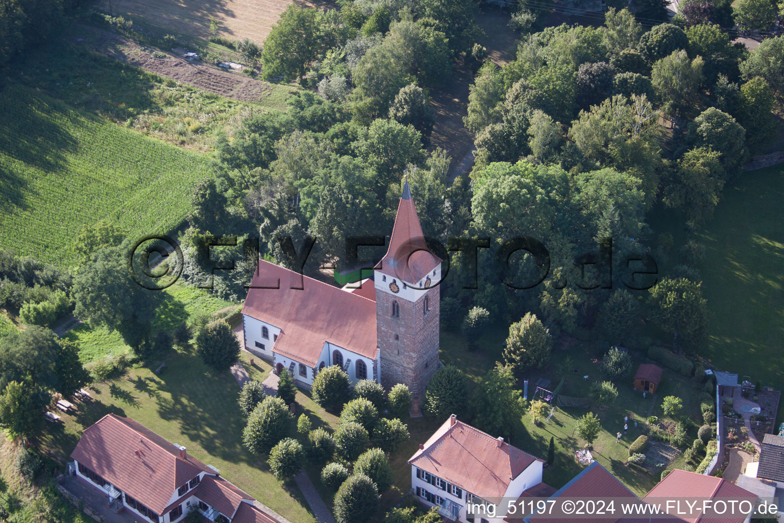 Minfeld dans le département Rhénanie-Palatinat, Allemagne vue du ciel