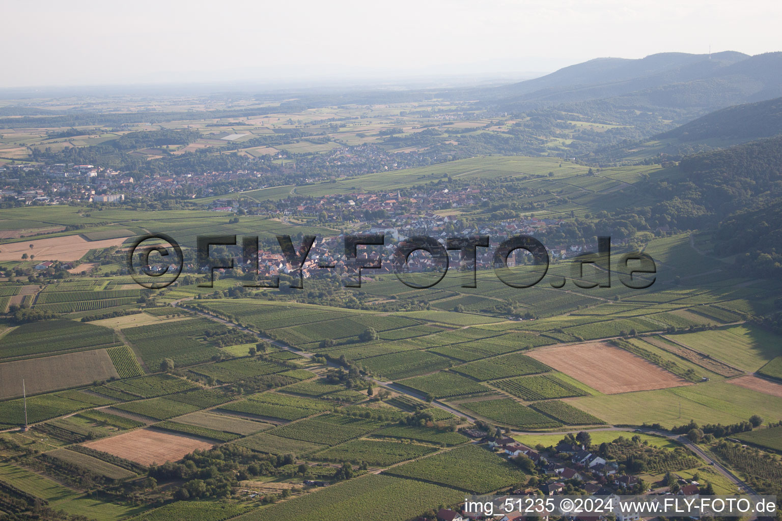 Enregistrement par drone de Quartier Rechtenbach in Schweigen-Rechtenbach dans le département Rhénanie-Palatinat, Allemagne