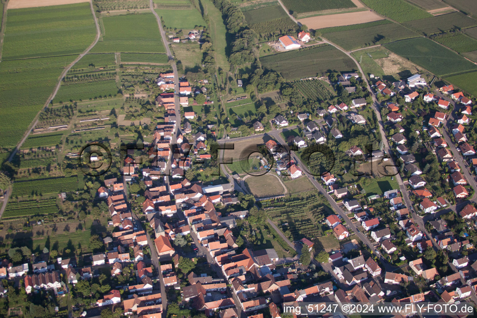 Oberotterbach dans le département Rhénanie-Palatinat, Allemagne d'en haut