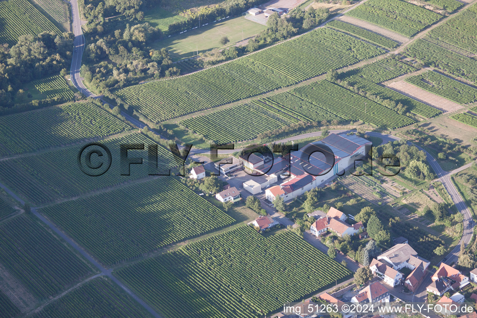 Vue oblique de Les vins de Wissing à Oberotterbach dans le département Rhénanie-Palatinat, Allemagne