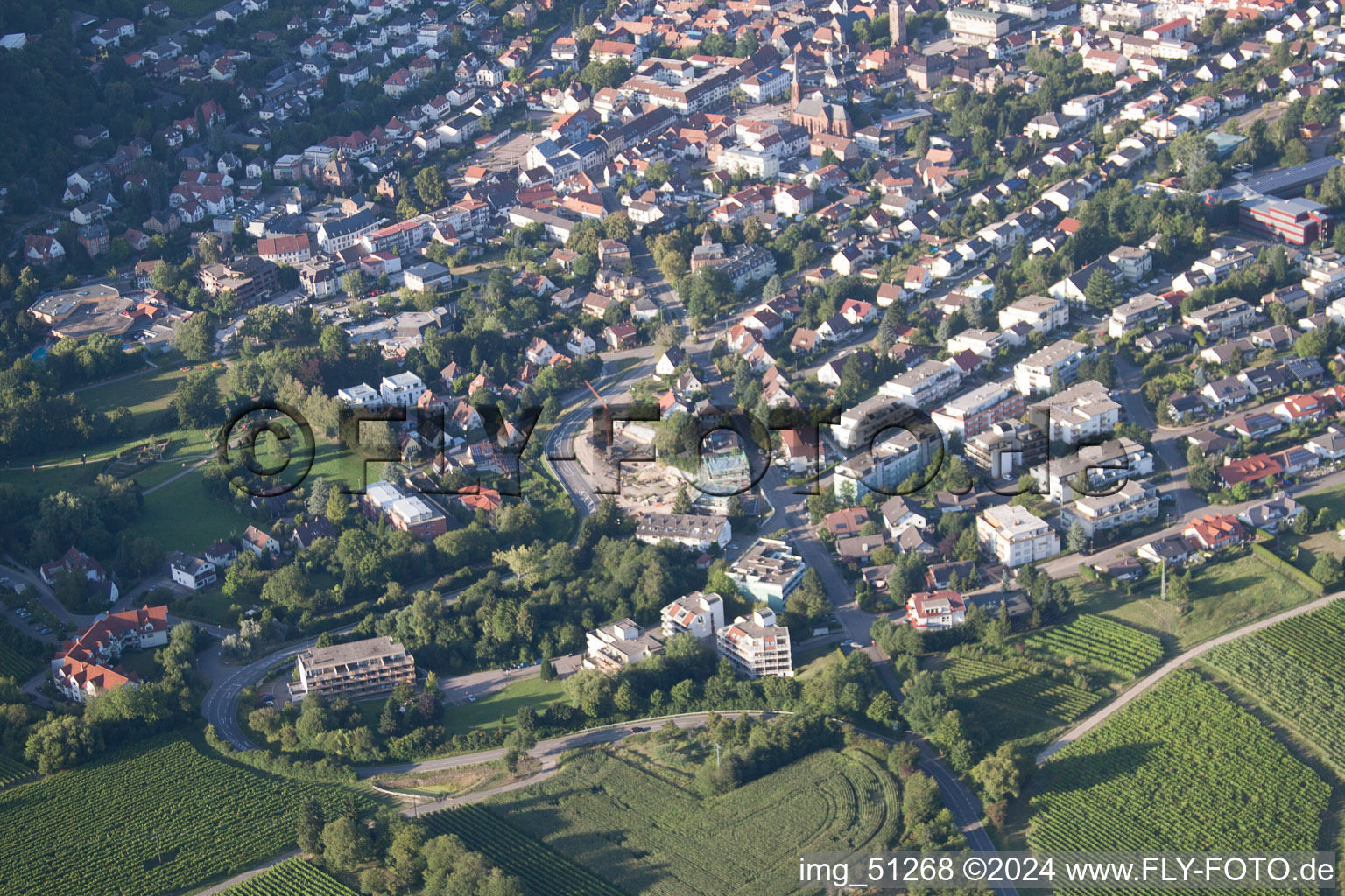 Vue aérienne de Bad Bergzabern dans le département Rhénanie-Palatinat, Allemagne