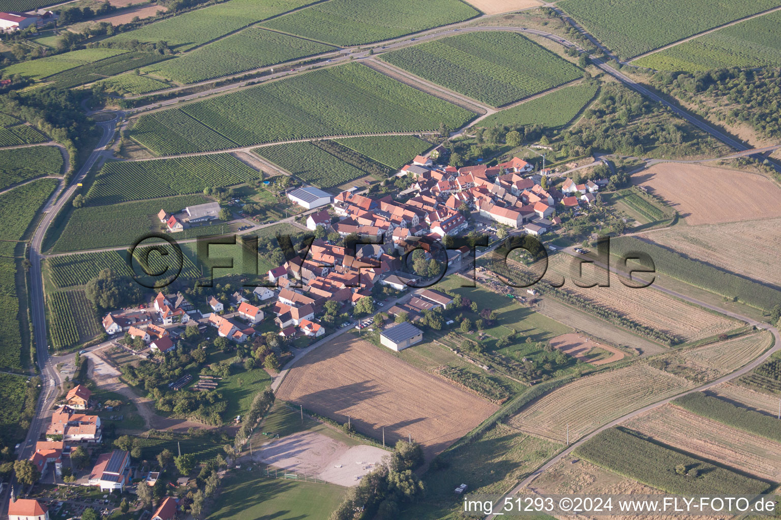 Quartier Oberhofen in Pleisweiler-Oberhofen dans le département Rhénanie-Palatinat, Allemagne d'un drone