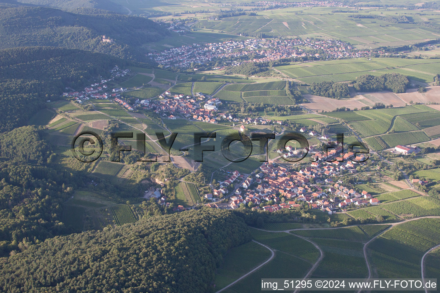 Vue d'oiseau de Quartier Gleishorbach in Gleiszellen-Gleishorbach dans le département Rhénanie-Palatinat, Allemagne