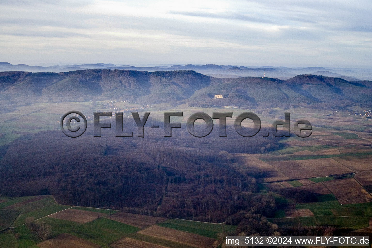 Vue aérienne de Cleebourg dans le département Bas Rhin, France