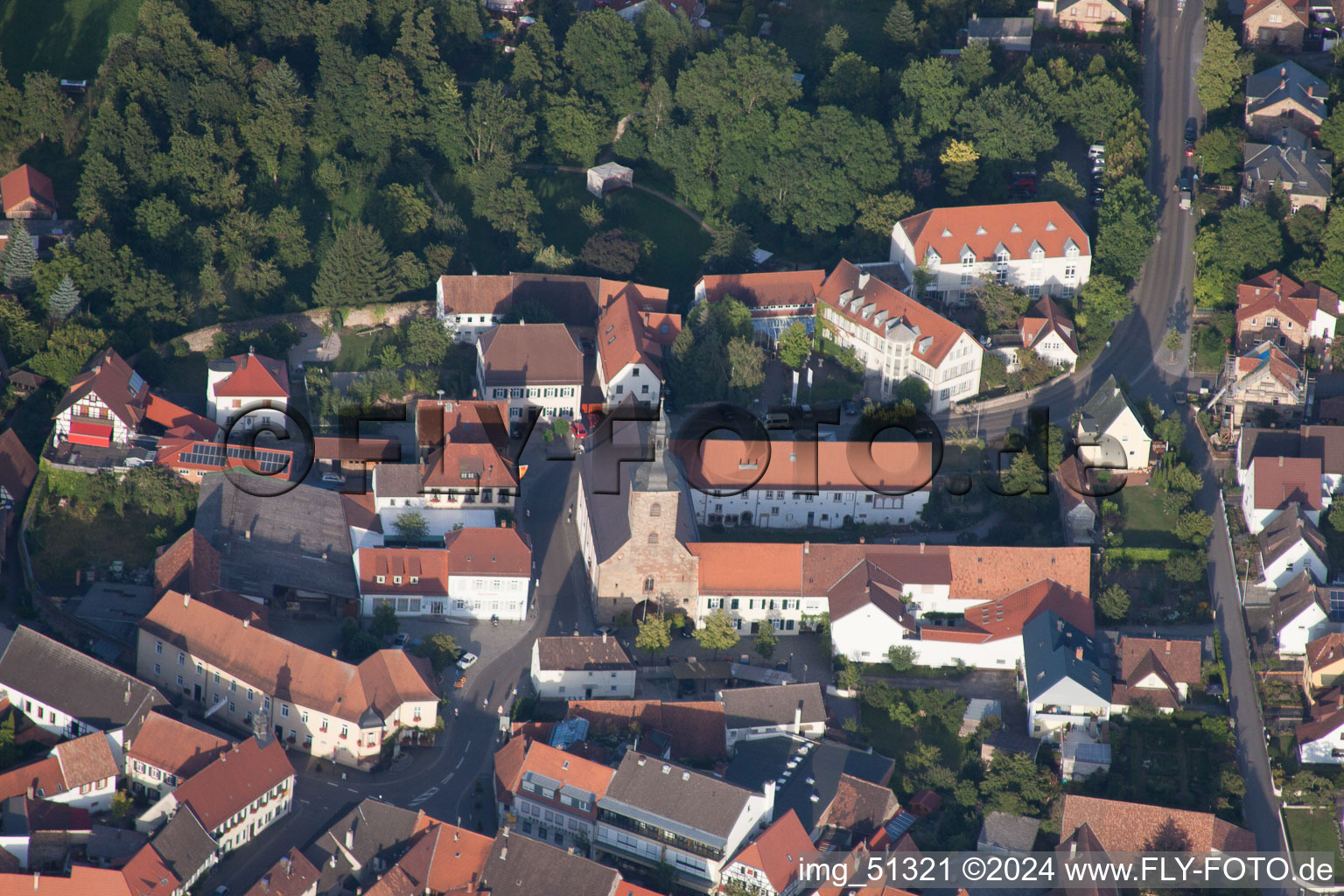 Klingenmünster dans le département Rhénanie-Palatinat, Allemagne du point de vue du drone