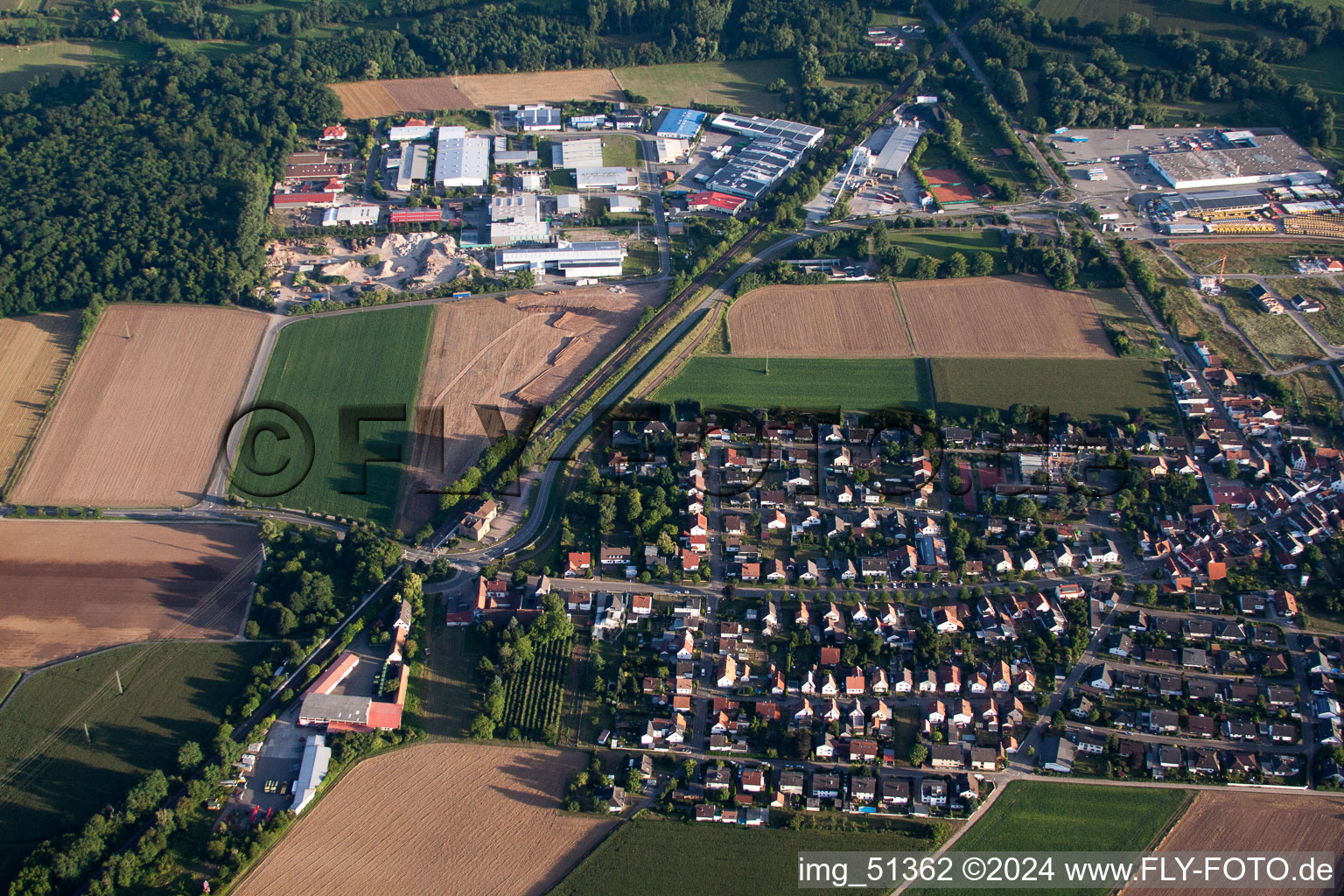 Vue oblique de Rohrbach dans le département Rhénanie-Palatinat, Allemagne