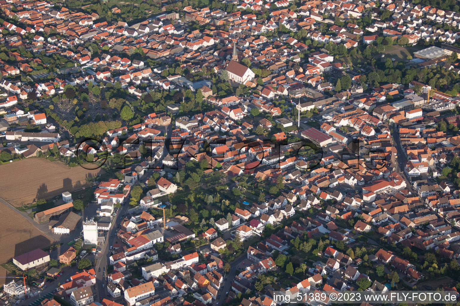 Quartier Herxheim in Herxheim bei Landau dans le département Rhénanie-Palatinat, Allemagne d'en haut