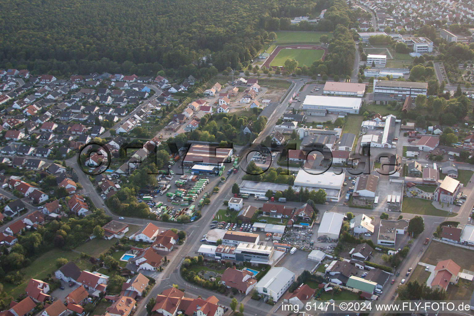 Enregistrement par drone de Rülzheim dans le département Rhénanie-Palatinat, Allemagne