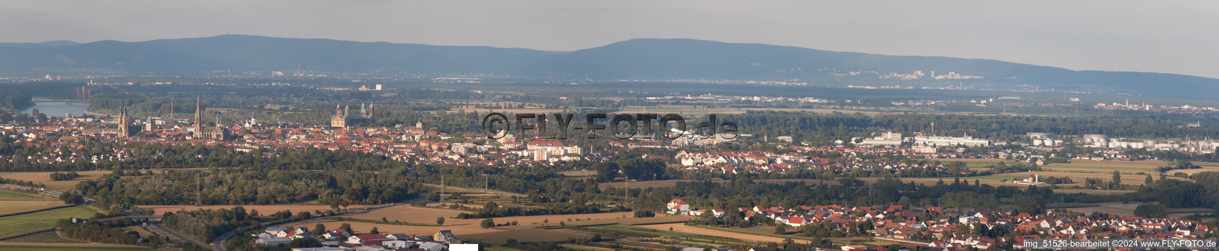 Vue aérienne de Panorama à Speyer dans le département Rhénanie-Palatinat, Allemagne